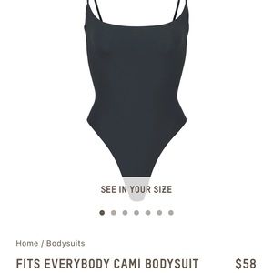 SKIMS “fits everybody cami bodysuit” in cypress